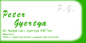 peter gyertya business card